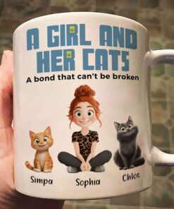 A Girl And Her Cats - Personalized Mug