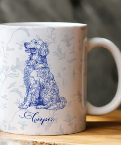 Dog Lover French Style Gift Toile De Jouy Chinoiseries - Personalized Mug
