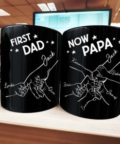 First Dad Now Grandpa Fist Bump - Personalized Mug