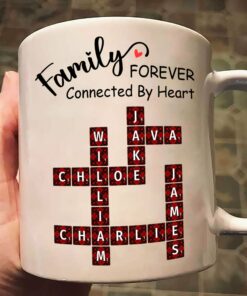 Forever Connected By Heart Scrabble Name - Personalized Mug