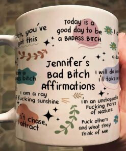 Funny Mug - Bad B*Tch Affirmations - For Coworkers, Friends, Self Gift - Personalized Mug