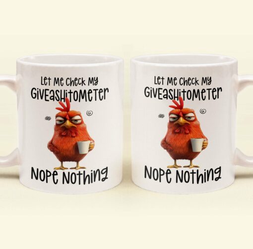 Funny Mug - Let Me Check My Giveashitometer Nope Nothing - Fun Gifts For Coworkers, Friends, Family - Personalized Mug
