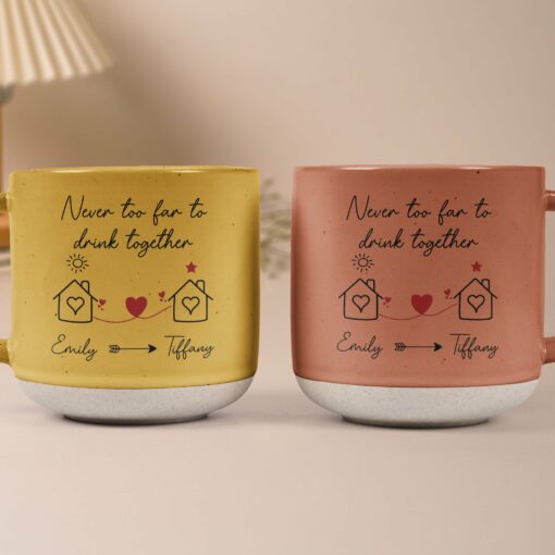 I Wish You Lived Next Door Friendship Gift - Personalized Pottery Mug