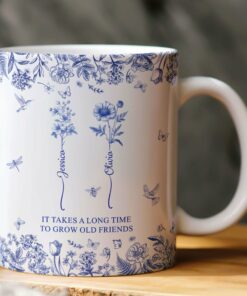 If Besties Were Flowers I'd Pick You - Toile De Jouy Birth Flowers - Personalized Mug