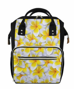Frangipani Flower Print Diaper Bag