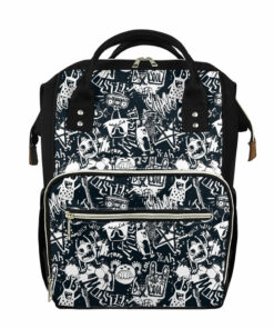 Graffiti Monster Characters Print Diaper Bag