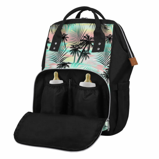 Pastel Palm Tree Pattern Print Diaper Bag