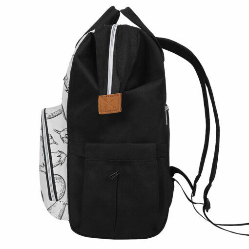 White Eggplant Drawing Print Diaper Bag