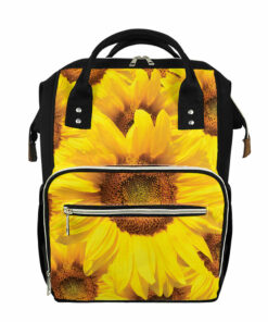 Yellow Sunflower Print Diaper Bag