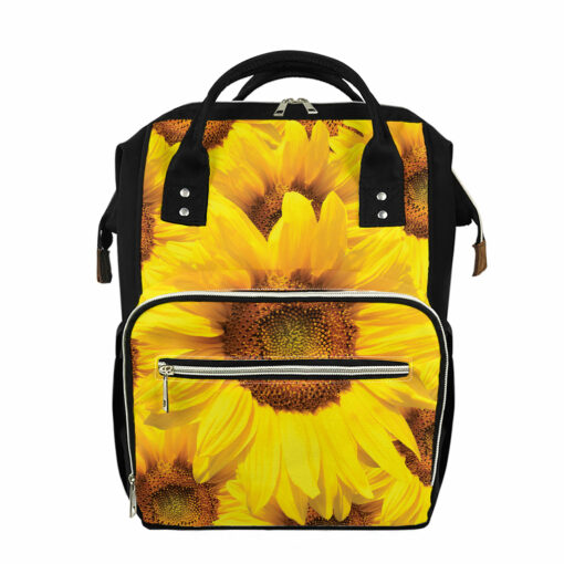 Yellow Sunflower Print Diaper Bag