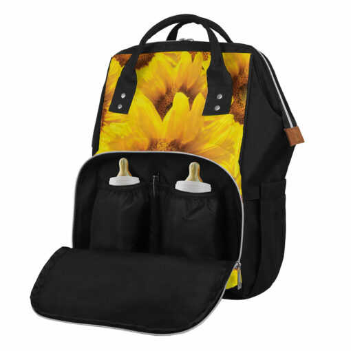 Yellow Sunflower Print Diaper Bag