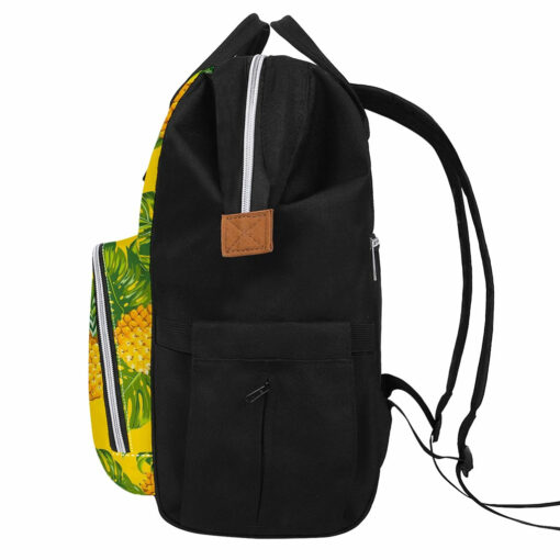 Yellow Tropical Pineapple Pattern Print Diaper Bag