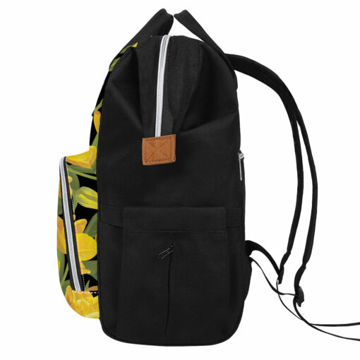 Yellow Tulip Pattern Print Diaper Bag