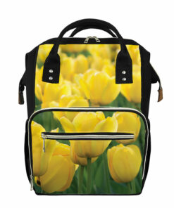 Yellow Tulip Print Diaper Bag