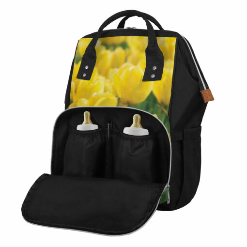 Yellow Tulip Print Diaper Bag