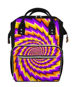 Yellow Twisted Moving Optical Illusion Diaper Bag