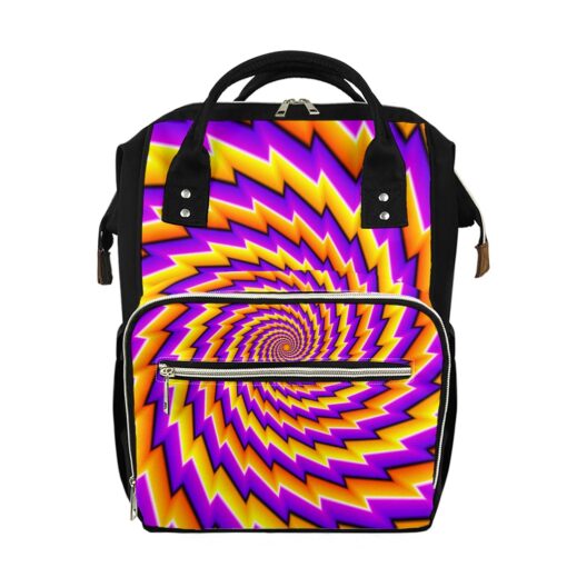 Yellow Twisted Moving Optical Illusion Diaper Bag