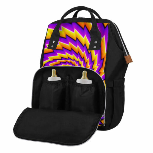 Yellow Twisted Moving Optical Illusion Diaper Bag