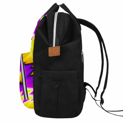 Yellow Vortex Moving Optical Illusion Diaper Bag