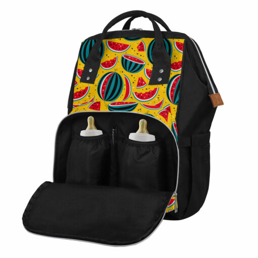 Yellow Watermelon Pieces Pattern Print Diaper Bag