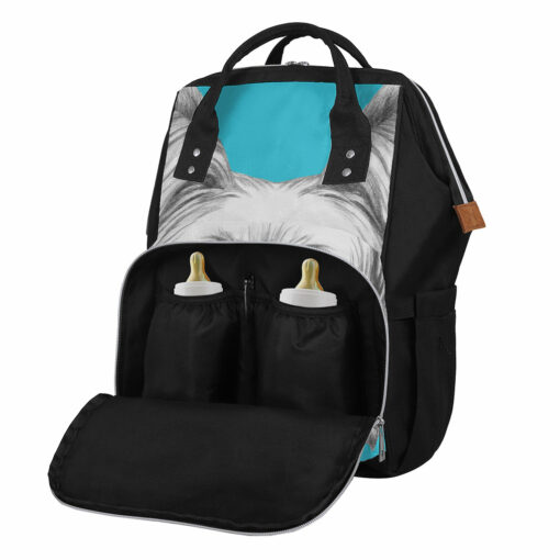 Yorkshire Terrier With Sunglasses Print Diaper Bag