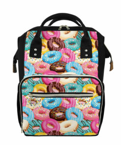 Yummy Donut Pattern Print Diaper Bag