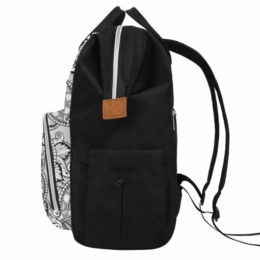 Zentangle Floral Pattern Print Diaper Bag