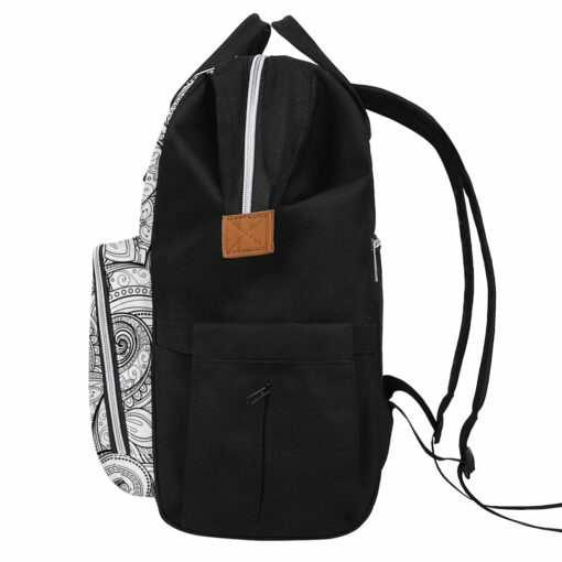 Zentangle Flower Pattern Print Diaper Bag