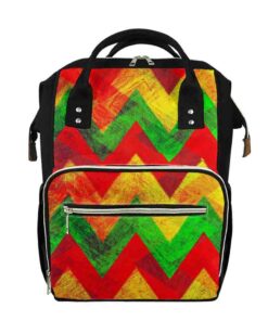 Zig Zag Reggae Pattern Print Diaper Bag