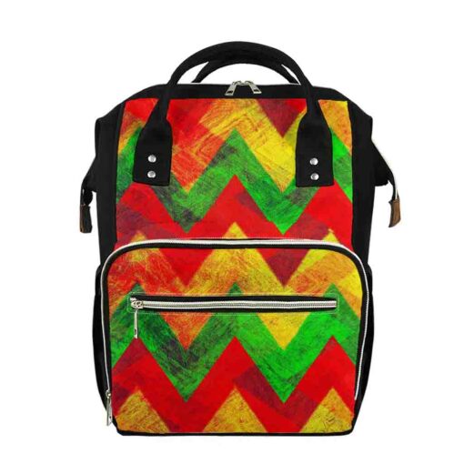 Zig Zag Reggae Pattern Print Diaper Bag