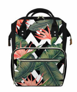 Zig Zag Tropical Pattern Print Diaper Bag
