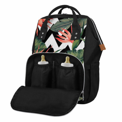 Zig Zag Tropical Pattern Print Diaper Bag