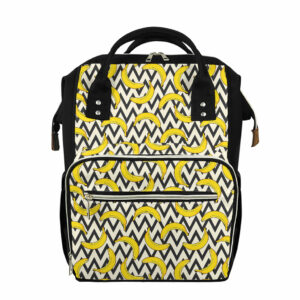 Zigzag Banana Pattern Print Diaper Bag