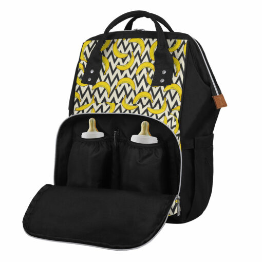 Zigzag Banana Pattern Print Diaper Bag