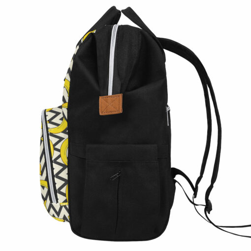 Zigzag Banana Pattern Print Diaper Bag