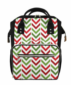 Zigzag Merry Christmas Pattern Print Diaper Bag