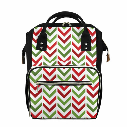 Zigzag Merry Christmas Pattern Print Diaper Bag