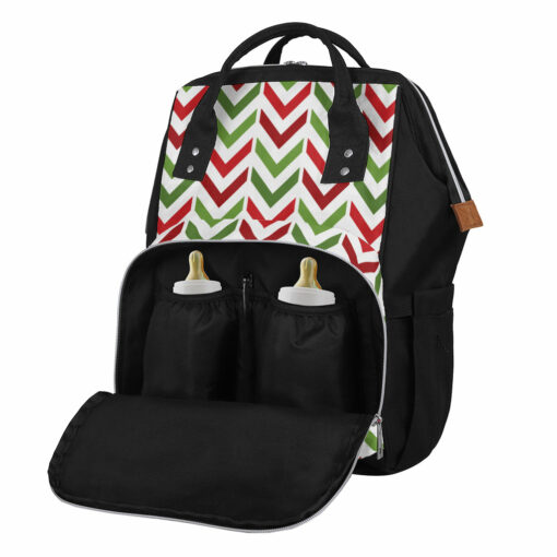 Zigzag Merry Christmas Pattern Print Diaper Bag