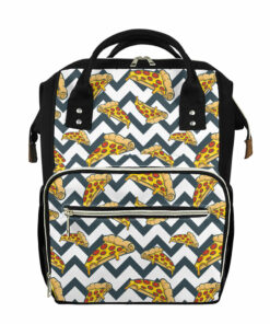 Zigzag Pizza Pattern Print Diaper Bag
