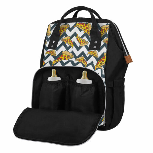 Zigzag Pizza Pattern Print Diaper Bag