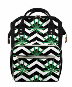 Zigzag Weed Pattern Print Diaper Bag