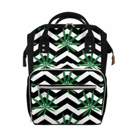 Zigzag Weed Pattern Print Diaper Bag