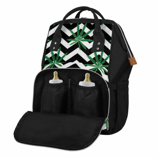 Zigzag Weed Pattern Print Diaper Bag