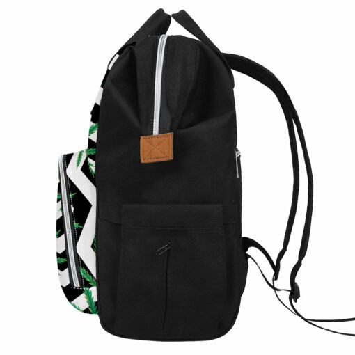 Zigzag Weed Pattern Print Diaper Bag