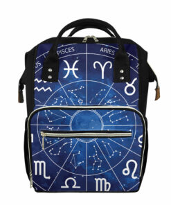Zodiac Signs Wheel Print Diaper Bag