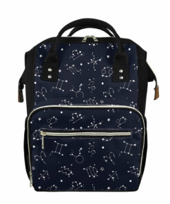Zodiac Star Signs Pattern Print Diaper Bag