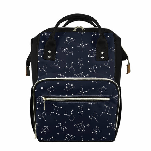 Zodiac Star Signs Pattern Print Diaper Bag