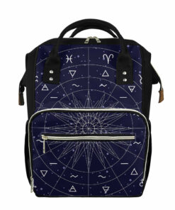 Zodiac Symbols Circle Print Diaper Bag