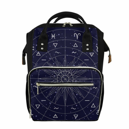 Zodiac Symbols Circle Print Diaper Bag