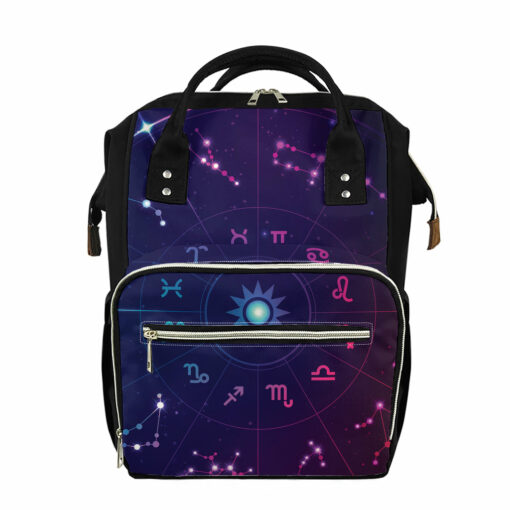Zodiac Symbols Wheel Print Diaper Bag
